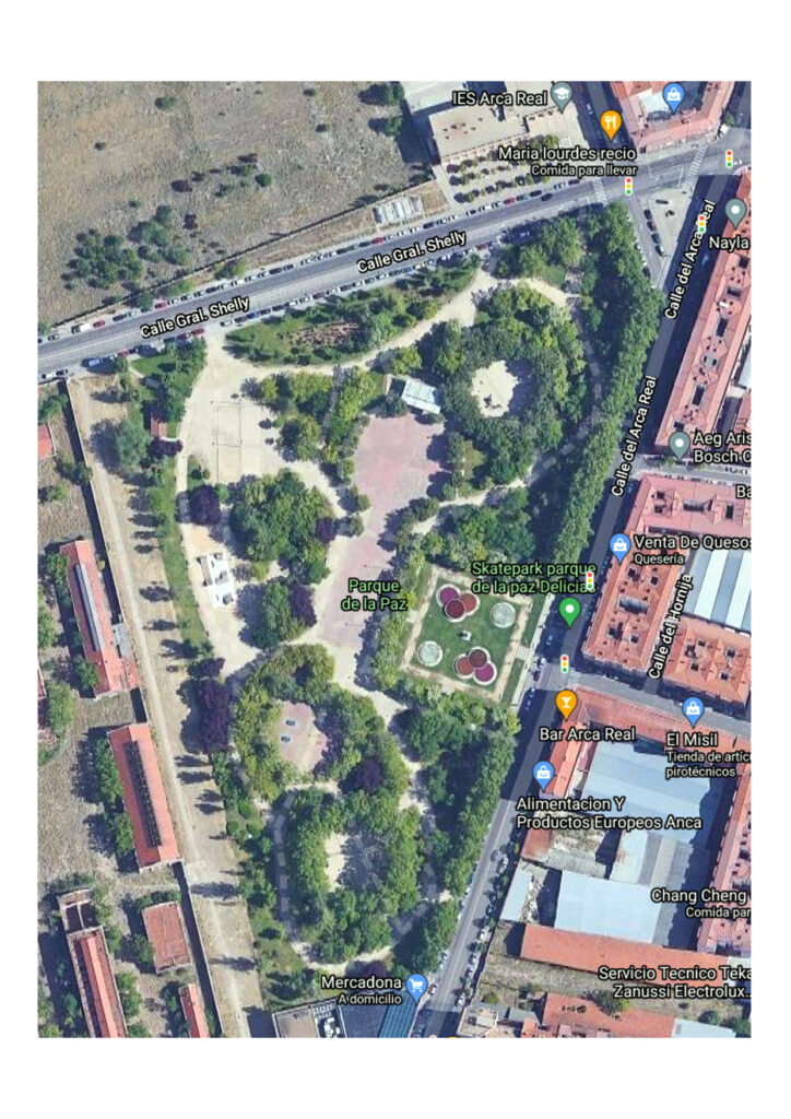 Imagen del parque de la paz Google maps